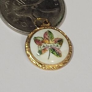 Gold-Plated  Czech Leaf Pendant